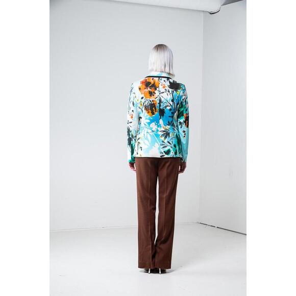 Etro Vintage Blue and Orange Printed Stretchy Blazer - Picture 3 of 9